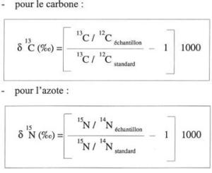 Proportions en isotopes stables comparées à un standard© KATZENBERG M. Anne, POLET Caroline